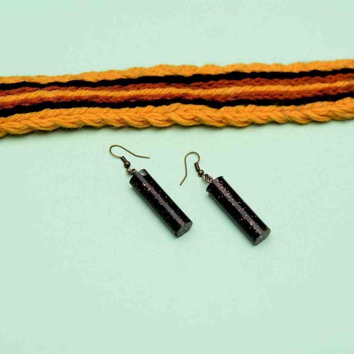 [PK6787-JW-EAR-019860] Resin Art Drum Earrings