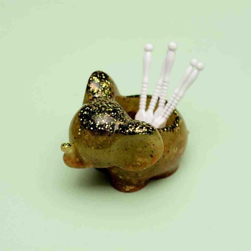 [PK6787-HM-VAS-019870] Resin Art Elephant Shaped Pen Holder
