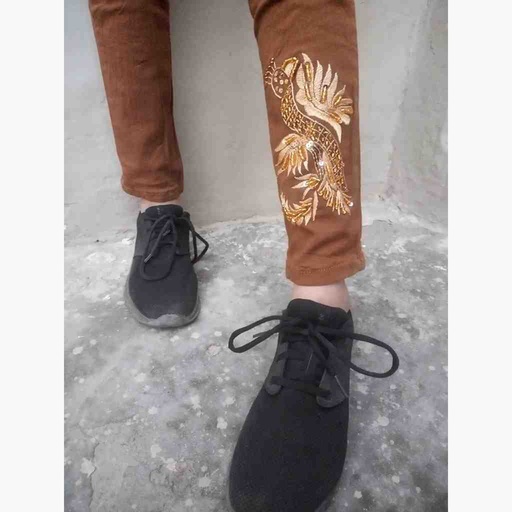 [PK6751-CW-PRT-021193] Denim Jeans with Beautiful Hand Embroidery  