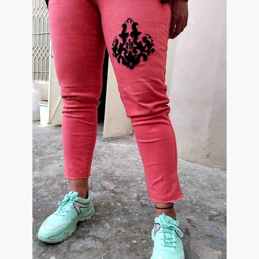 [PK6751-CW-PRT-021197] Denim Jeans with Beautiful Hand Embroidery  