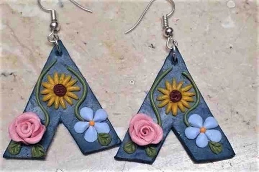 [PK7015-JW-EAR-021593] Floral Statement Earrings