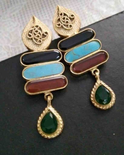 [PK3229-JW-EAR-021603] Kundan Stones Earrings