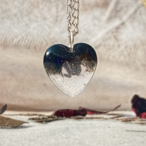 [PK6407-JW-NCK-021737] Black Heart Pendant