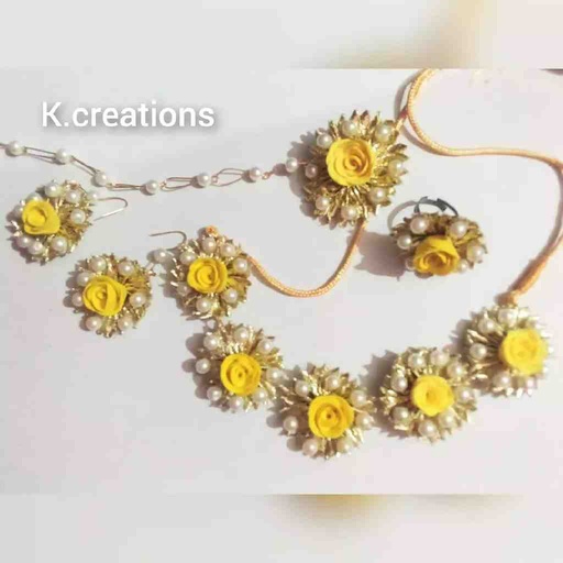 [PK7185-JW-EAR-021968] Gota Floral Jewelry Set