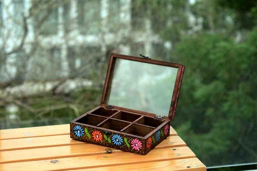 [PK6610-HM-JAR-022113] Handcrafted Truck Art Wooden Jewelry/Dry Fruit Box