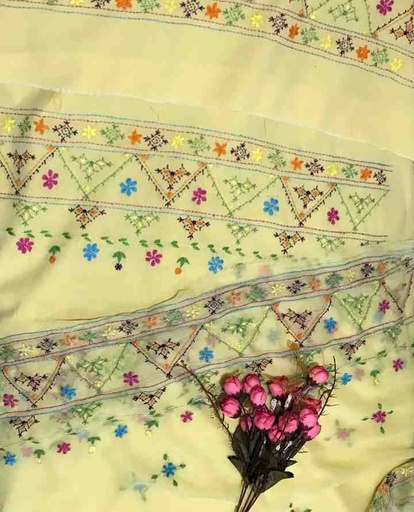 [PK7192-CW-UNS-022250] Embroidered Shirt with Dupatta