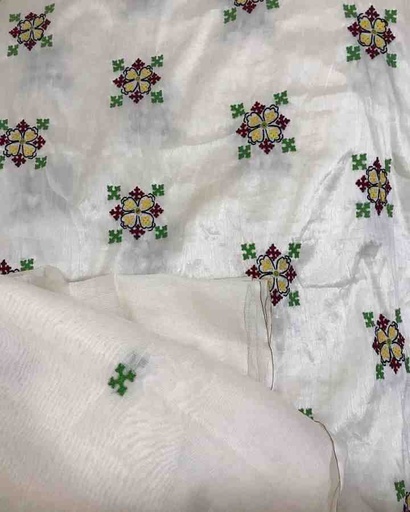 [PK7192-CW-UNS-022251] Sindhi Embroidered 3-Piece Raw Silk