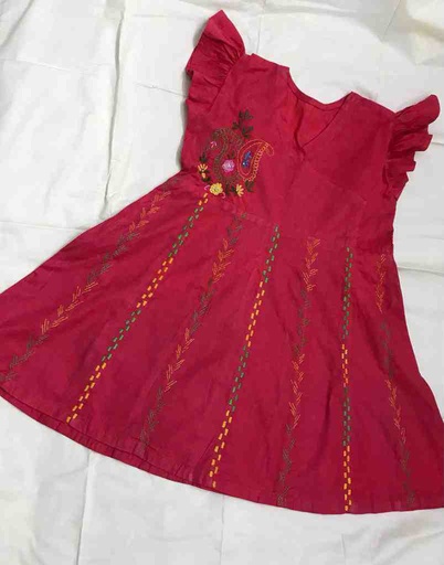[PK7192-CK-DRE-022402] Hand Embroidered Frock