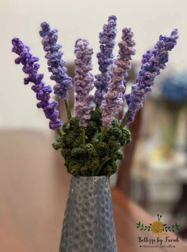 [PK6998-HM-DCR-023418] Lavender Crochet Handwoven Flowers (Price Per Stem)