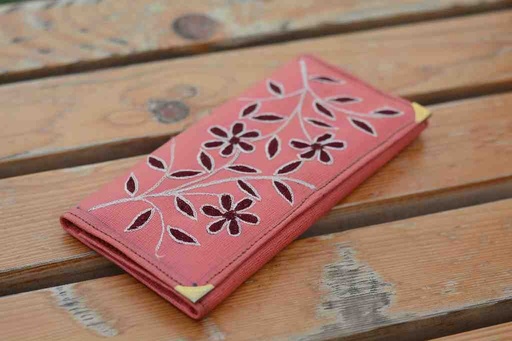 [PK7667-BG-WLT-023655] Leather Embroidered Wallet