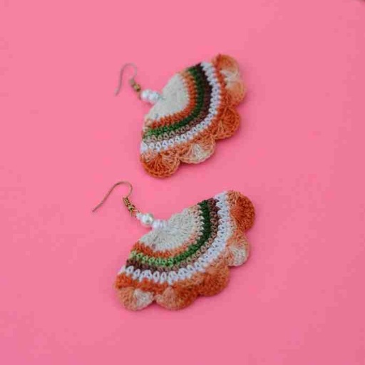 [PK7667-JW-EAR-023659] Embroidered Crochet Earrings 