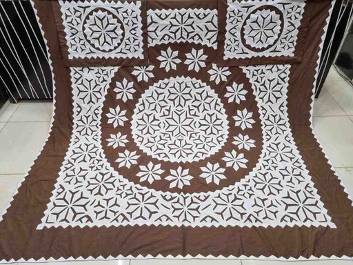 [PK7775-CW-UNS-024013] Applique Bedsheet