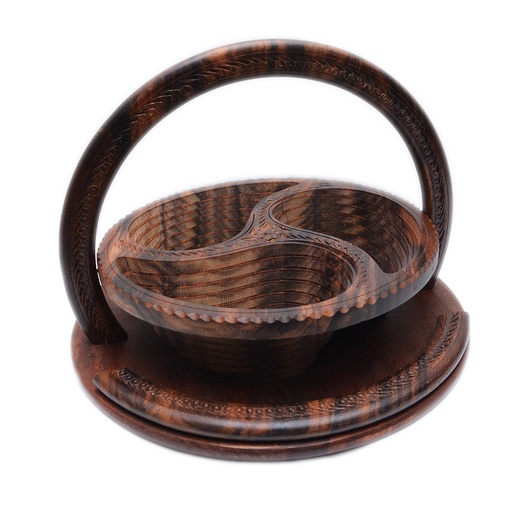 [PK0144-CF-WOO-002272] Handcrafted Wooden Collapsible Basket