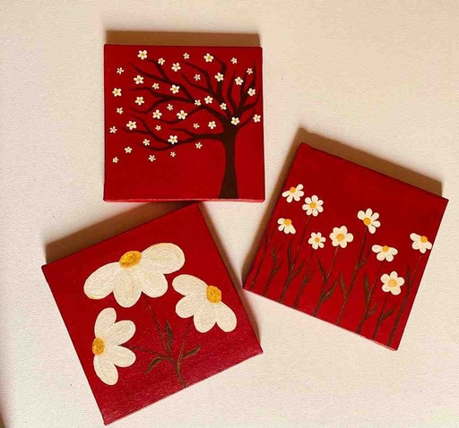 [PK7907-AR-PAI-024772] Floral Painting  (Set of 3)