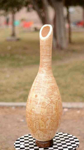 [PK0038-HM-LMP-025018] Camel Skin Lamp
