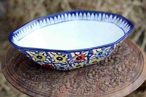 [PK0363-HM-TBW-026138] Blue Pottery Deep Bowl
