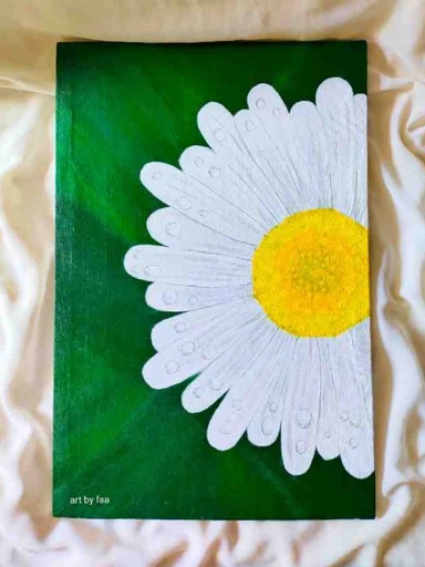 [PK7964-AR-ACR-026932] Acrylic Painting Real  Flowers Feeling With Dew
