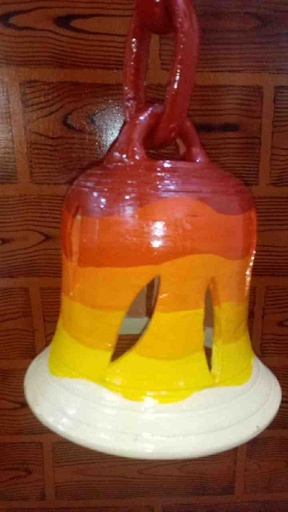 [PK8038-CF-CLY-027583] Terracotta Hand Painted Bell