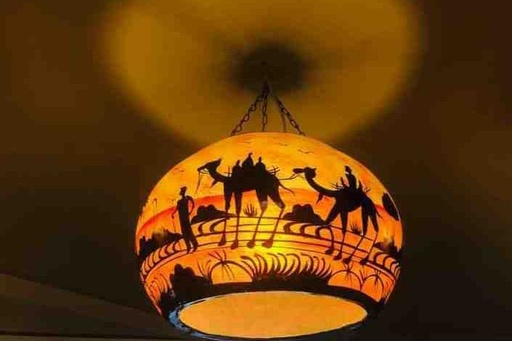 [PK1918-CF-CAM-027879] Camel Skin Ceiling Lamp