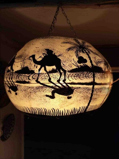 [PK1918-CF-CAM-027881] Camel Skin Ceiling Lamp