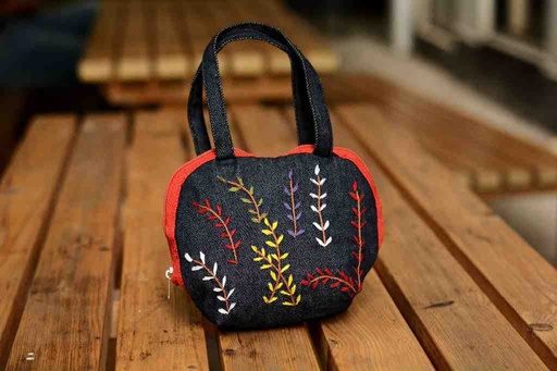 [PK5848-BG-HAN-027886] Hazara Phulkari Embroidered Handbag