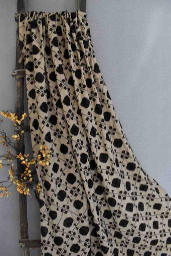 [PK8459-CM-SHW-028517] Black and Beige Phulkari Shawl