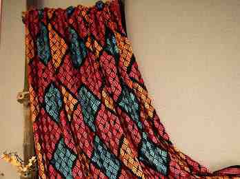 [PK8459-CM-SHW-028518] Black Red Multi Shawl