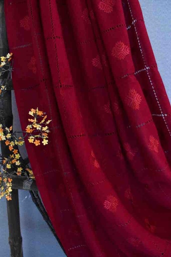 [PK8459-CM-SHW-028520] Mahroon Phulkari Shawl