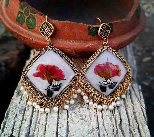 [PK6800-JW-EAR-028595] Name inside Real Rose Jhumkas