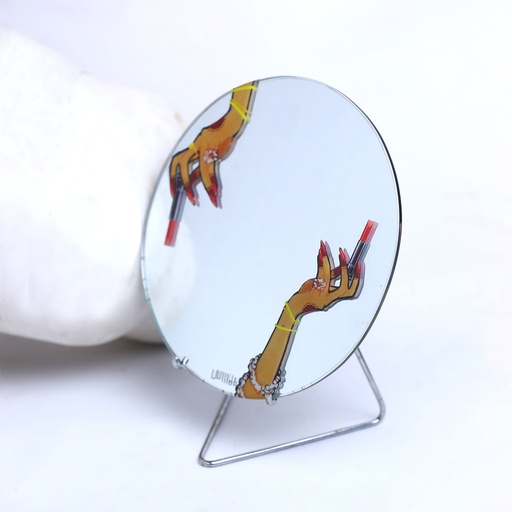 [PK8388-HM-DCR-028629] Lipstick Round Mirror