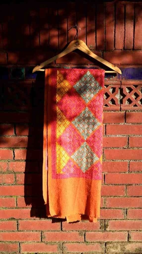 [PK3778-AR-DRW-028720] Embroidered Phulkari Shawl