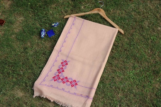 [PK8541-CW-SCF-028764] Swati Khaddi Embroidered Wool Shawl