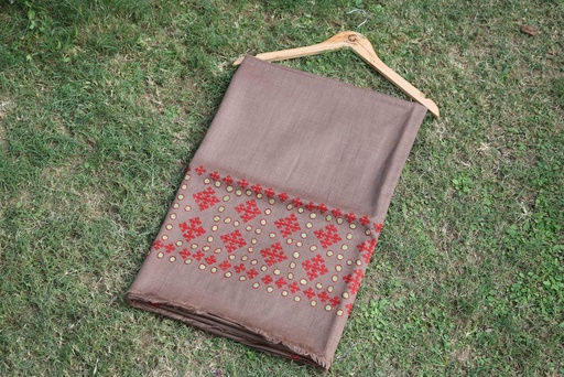 [PK8541-CW-SCF-028766] Swati Khaddi Embroidered Wool Shawl