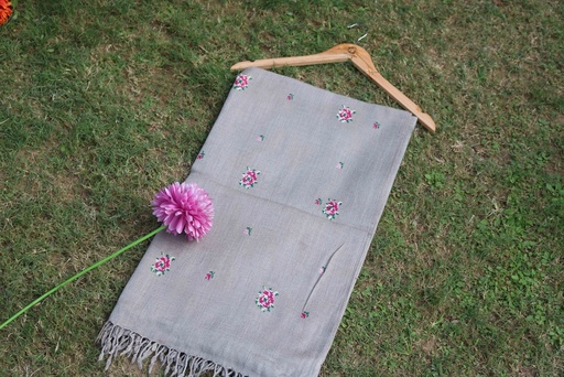 [PK8541-CW-SCF-028771] Swati Khaddi Embroidered Wool Shawl
