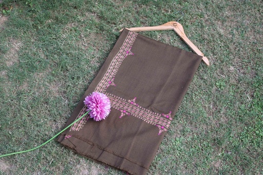 [PK8541-CW-SCF-028774] Swati Khaddi Embroidered Wool Shawl