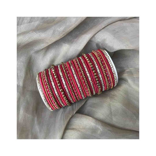 [PK8539-JW-BNG-028939] Hand Made Thread Bangles with Pearls, Tilla & Gota for Weddings, Festivals & Parties.