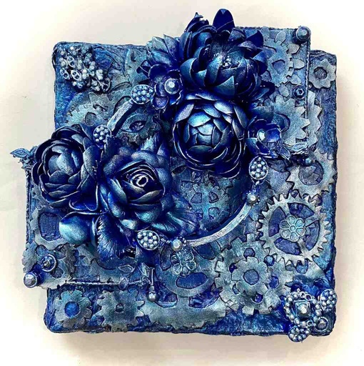 [PK8392-AR-ACR-028990] Steampunk Vintage Floral Art on Canvas