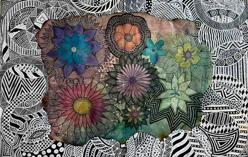 [PK8392-AR-DRW-029063] Zentangle Floral Design