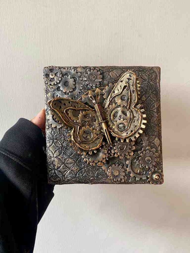 [PK8392-AR-DIM-029079] Steampunk Butterfly on Canvas
