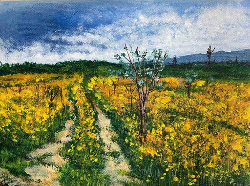 [PK8392-AR-PAI-029512] Floral Landscape Painting Maybe Two Paths Meet