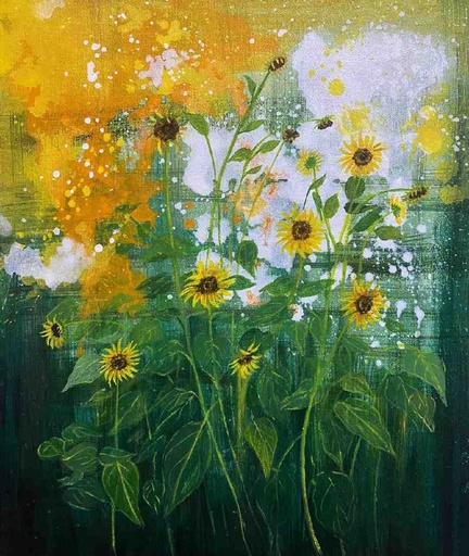 [PK8392-AR-ACR-029588] Sunflower Patch in the Neighborhood 