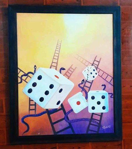 [PK8038-AR-ACR-029608] Oil Painting on Canvas