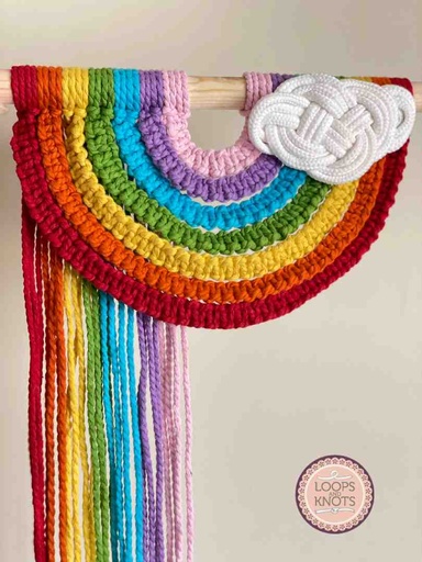 [PK9172-HM-WLH-029645] Macrame Rainbow Wall Hanging 