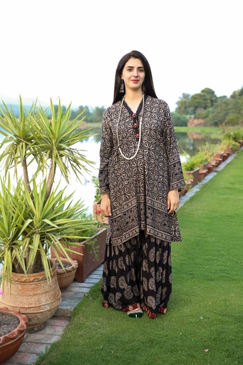 [2-K-23] Black Ajrakh - LAWN Suit