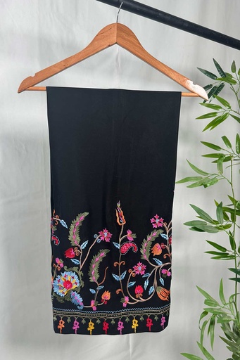 [k-P-24] EMBROIDERD PANTS (BLACK)