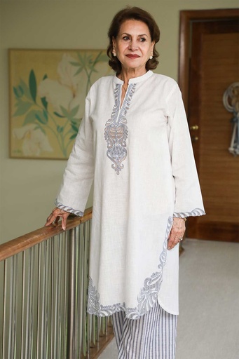 [K-73-24] White Cutwork Suit