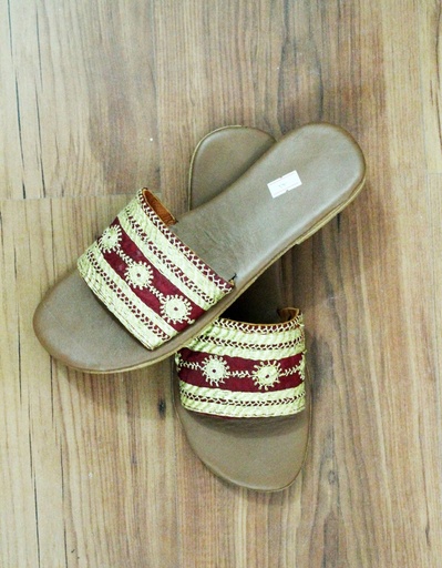 [PK0029-FW-CHP-000493] handmade afghan tilla work chappal