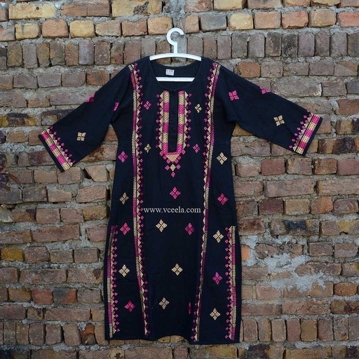 [PK0746-CW-PRT-005146] Phulkari Khadr Embroidered Kurta