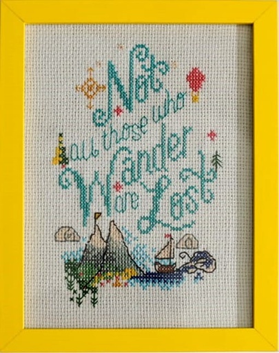 [PK2091-HM-WLH-006760] Wander Lost-Cross Stitch Hand Emberiodered 