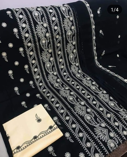 [PK2111-GN-GEN-006771] 3 Piece Embroidered Dress